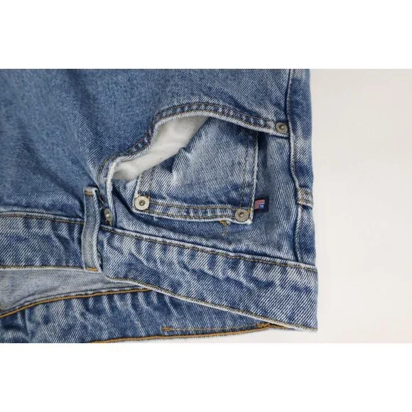 Vintage 90s Ralph Lauren Mens 38x32 Spell Out Baggy Loose Wide Leg Denim Jeans